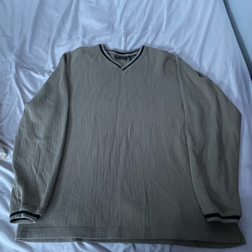 Faded Glory Gray V-Neck Sweater Relaxed Fit